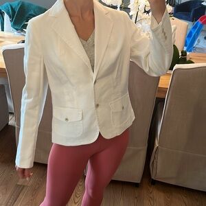 Banana Republic White Fitted linen Blazer